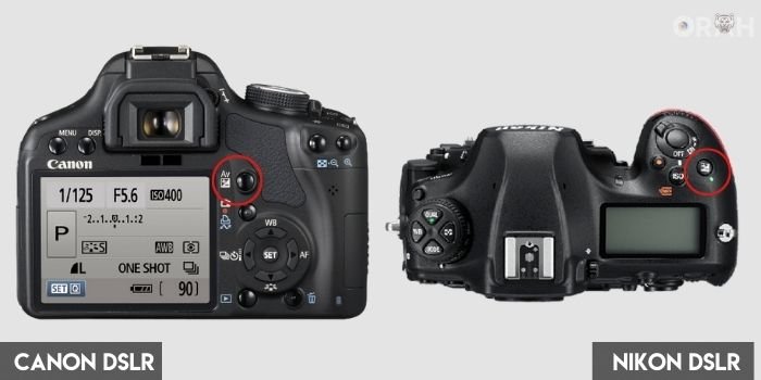 Exposure Buttons on Nikon vs Canon cameras_