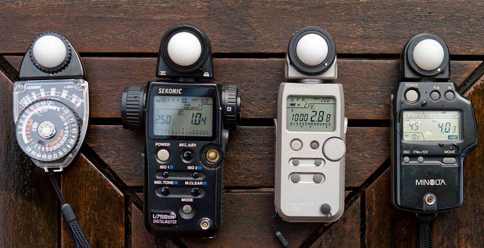 Image of Four light meters