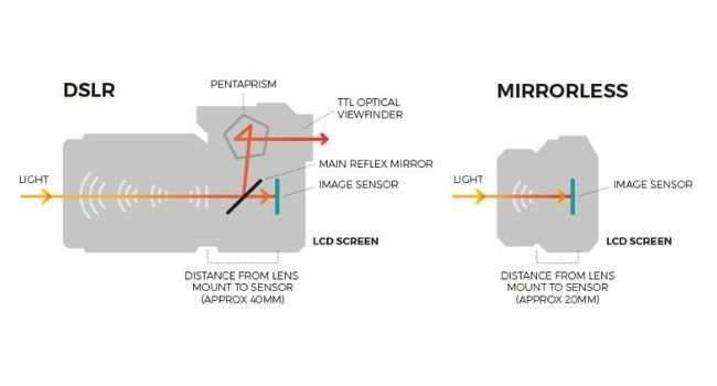 Showing the difference of DSLR vs Mirrorless