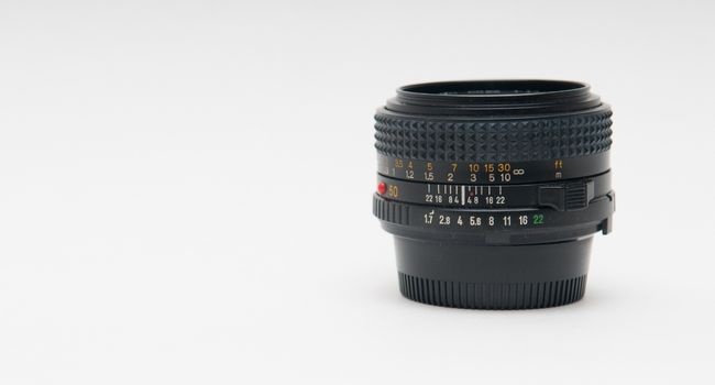 image of a prime lens white background