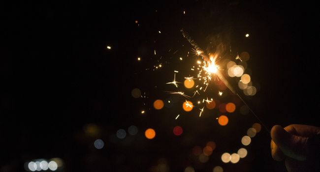 image of a sparkler on fire
