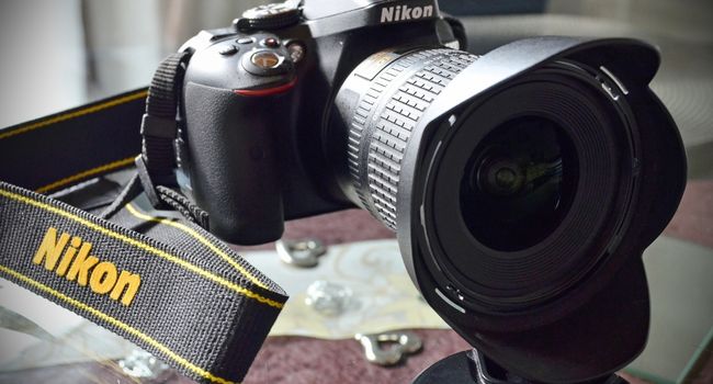 image of nikon camera with strap